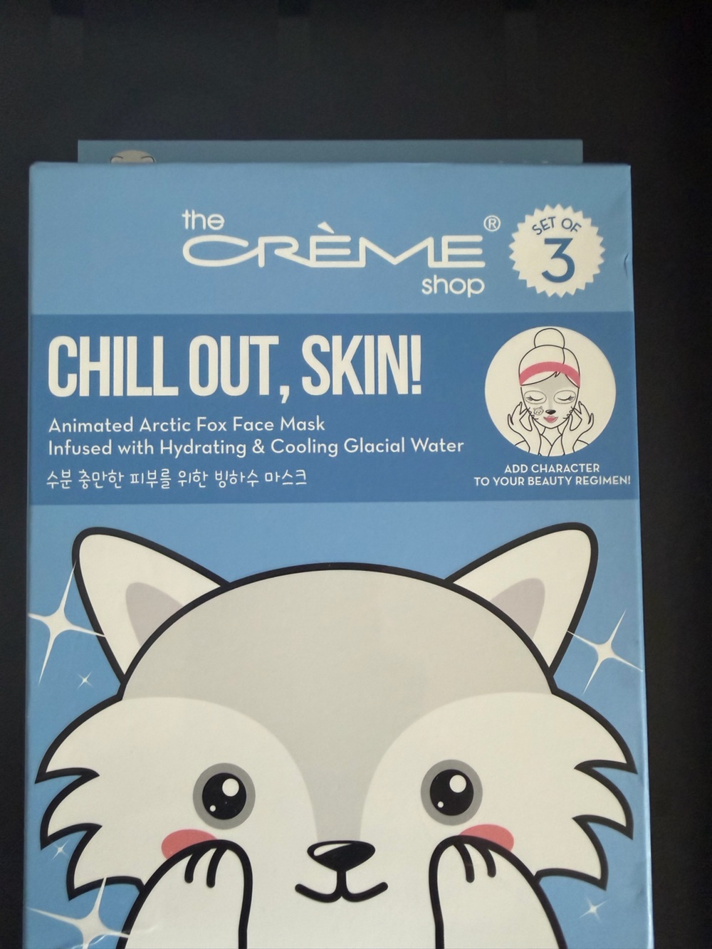 The Crème Shop Chill Out, Skin! Animated Arctic Fox Face Mask - Blue (Set of 3)